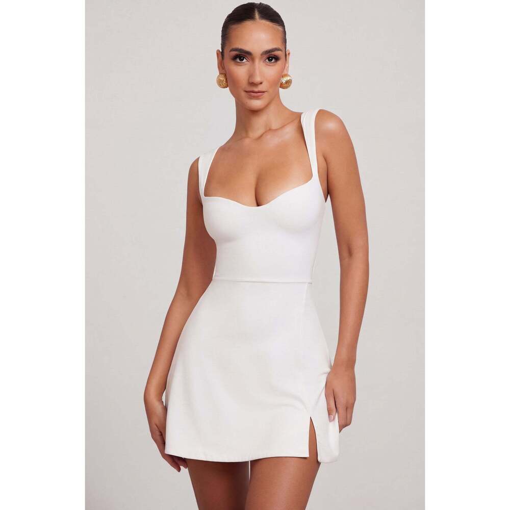 Oh Polly Sweetheart Neckline Mini Dress in White 10 - Picture 3 of 3